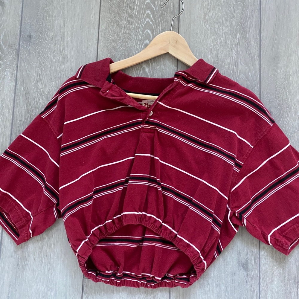 maroon point zero cinched top